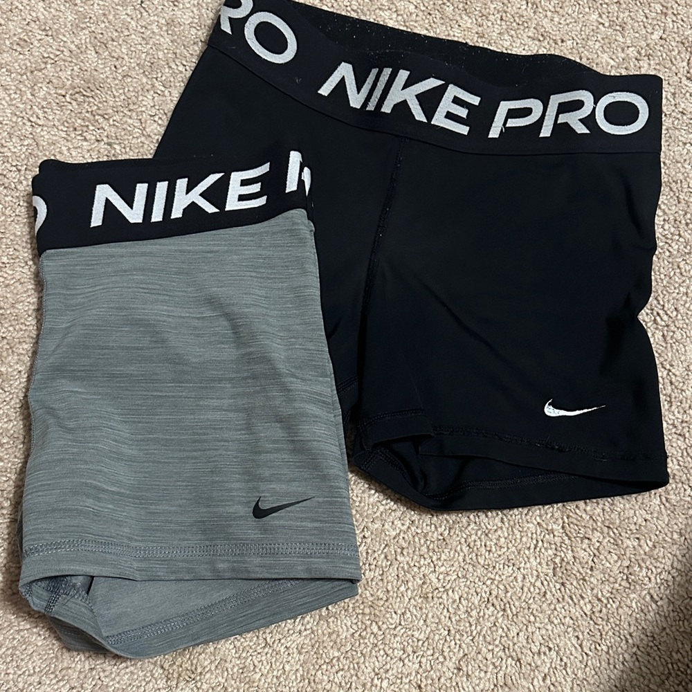 Nike Pro Black and Gray Shorts Duo